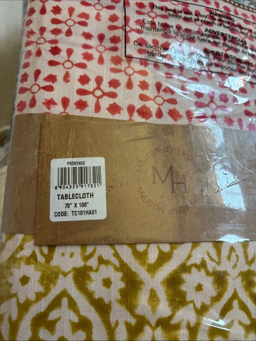 Maison d' Hermine Table Cloth Rectangle Table 100% Cotton 70 x 108” Provence NWT - Picture 7 of 7